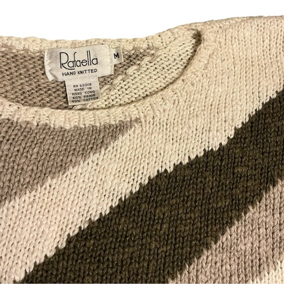 Rafaella Wave Pattern Sweater in Cream and Brown - Picture 4 of 5